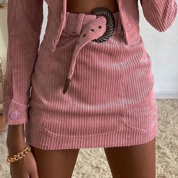 For Love And Lemons Dresses & Skirts - For Love and Lemons Corduroy Pink Skirt